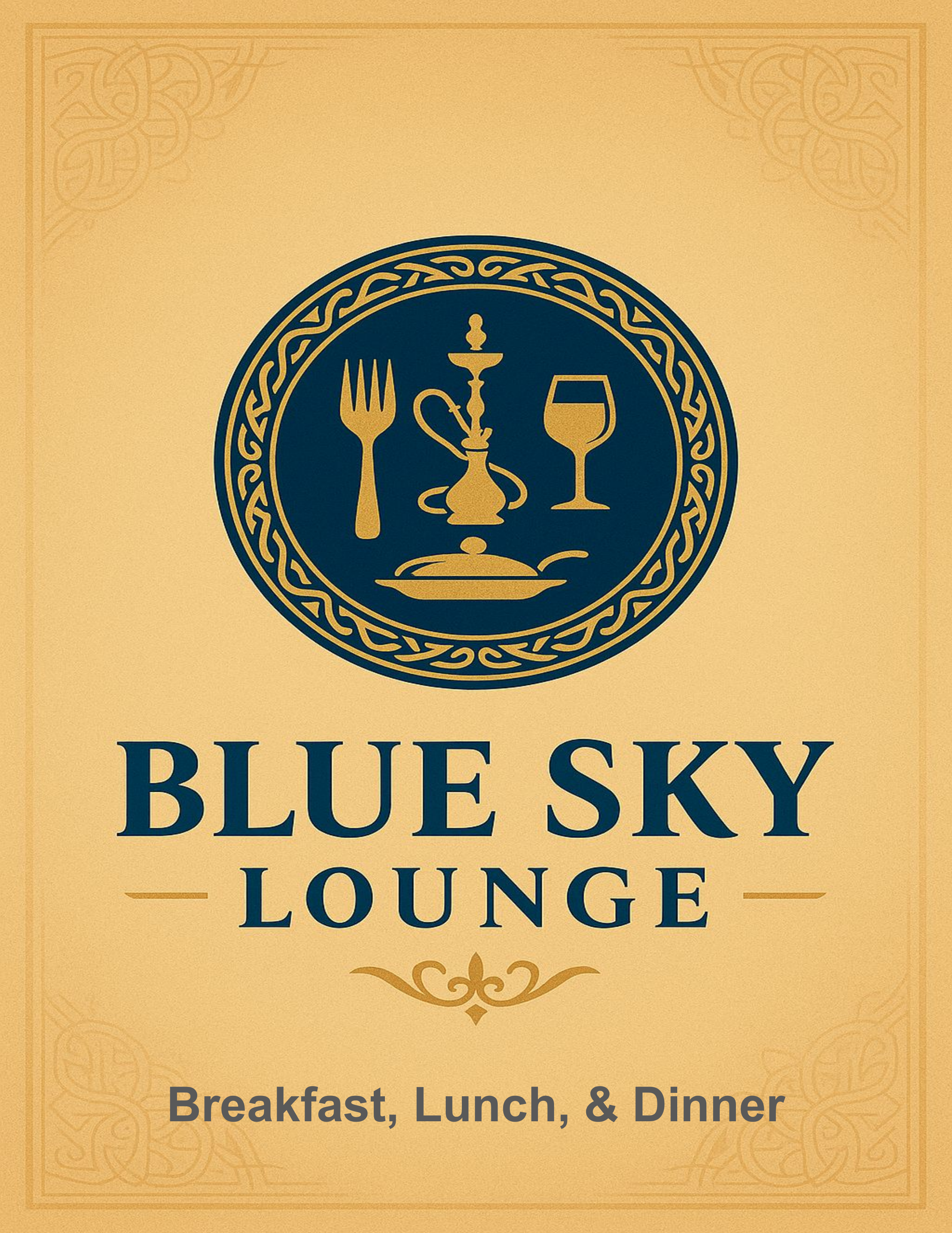 Blue Sky Lounge menu page 1