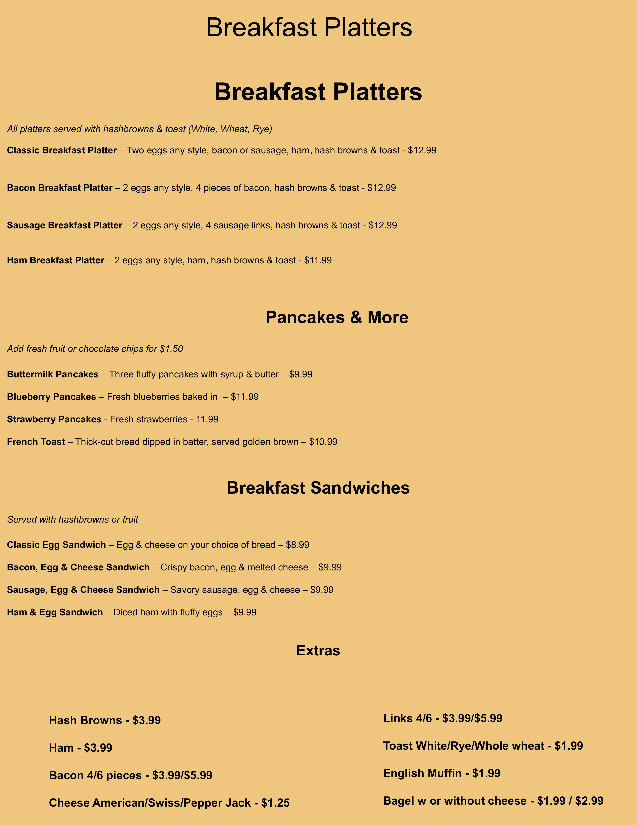 Blue Sky Lounge menu page 10